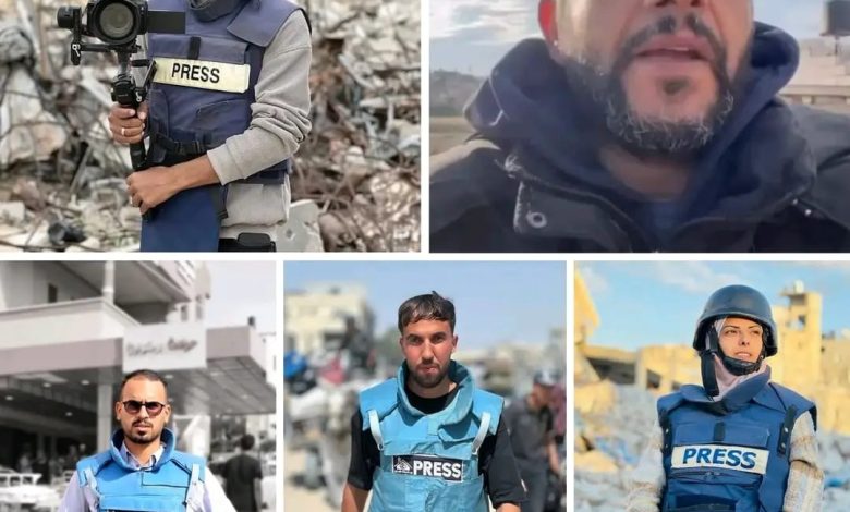 Photo of غزة: الاحتلال يقتل خمسة صحفيين في قصف استهدف مجمع ناصر الطبي